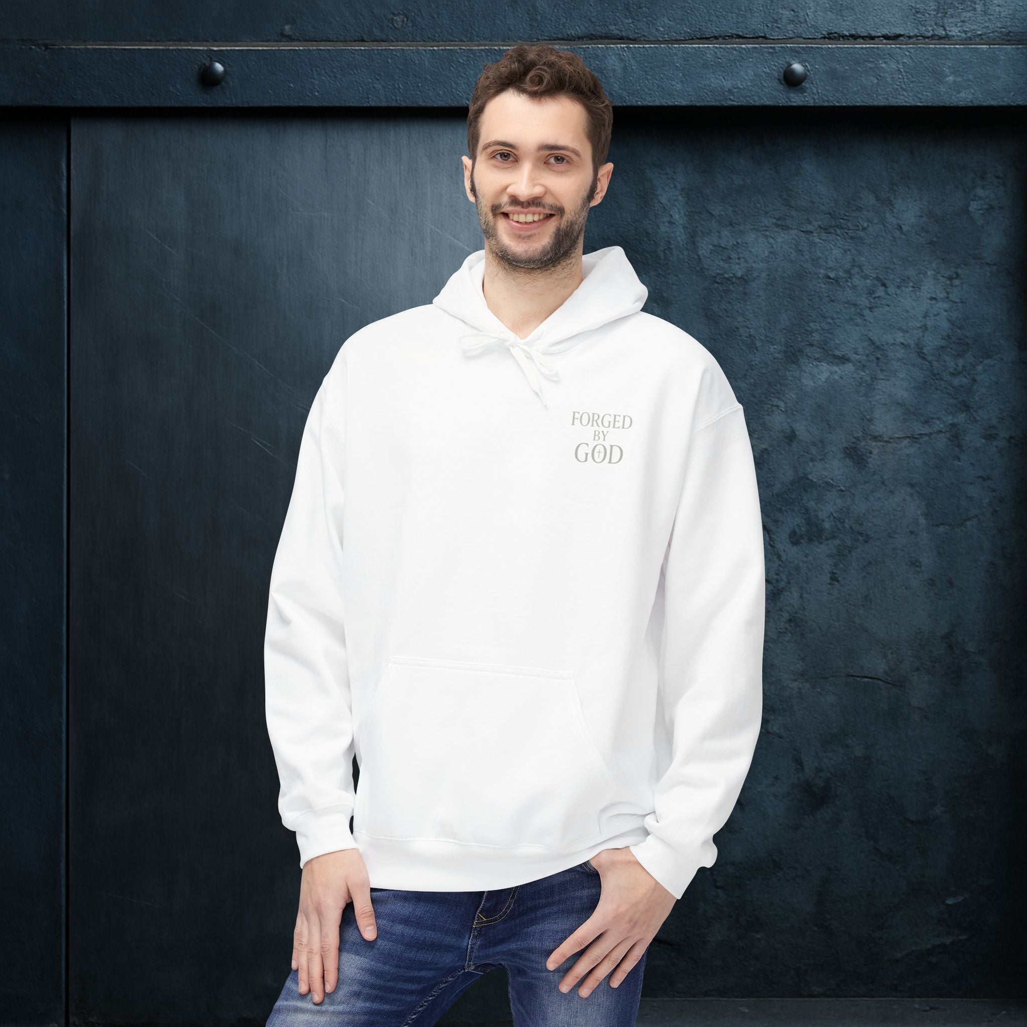 Forged By God Hoodie - Jesus The Ultimate Deadlifter