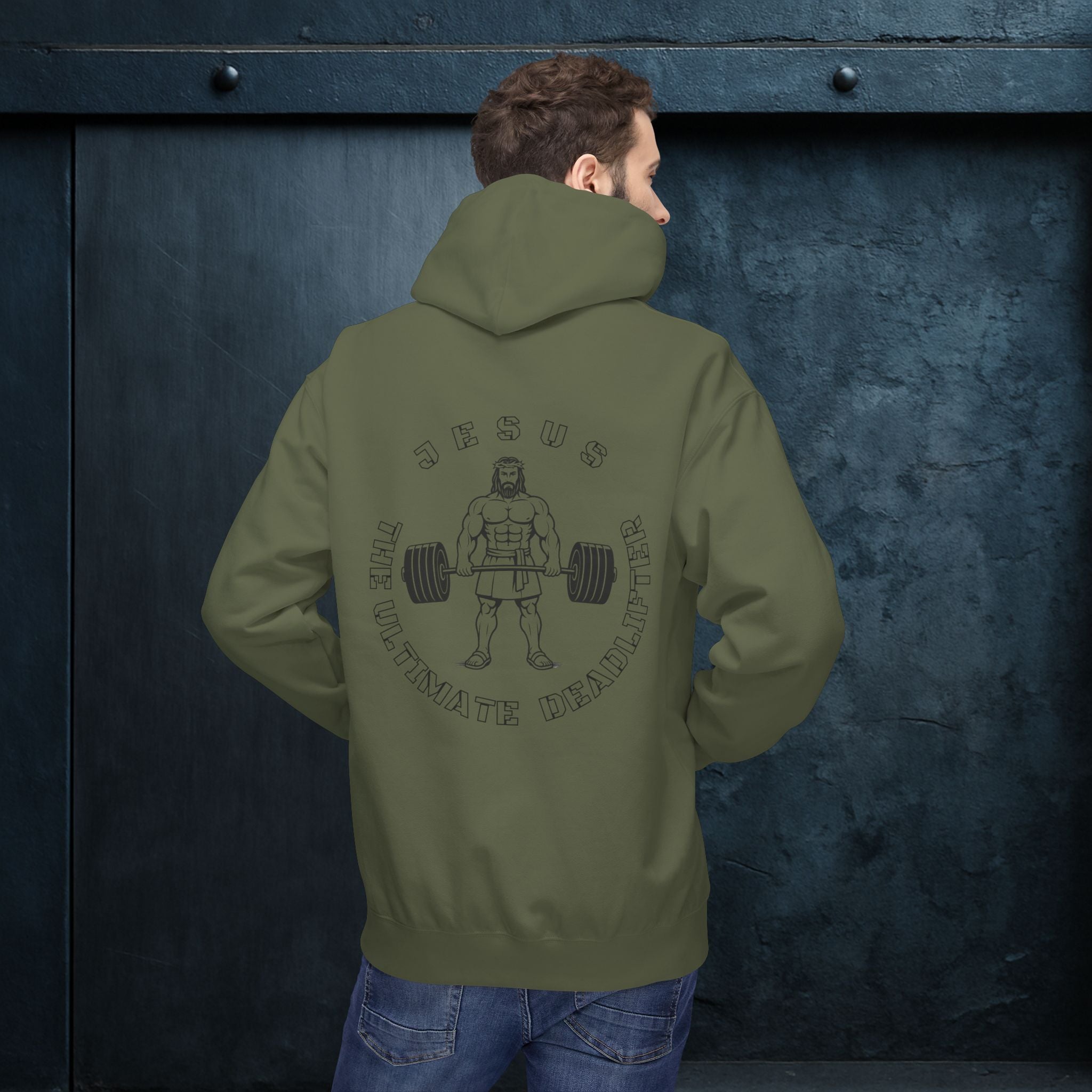 Forged By God Hoodie - Jesus The Ultimate Deadlifter