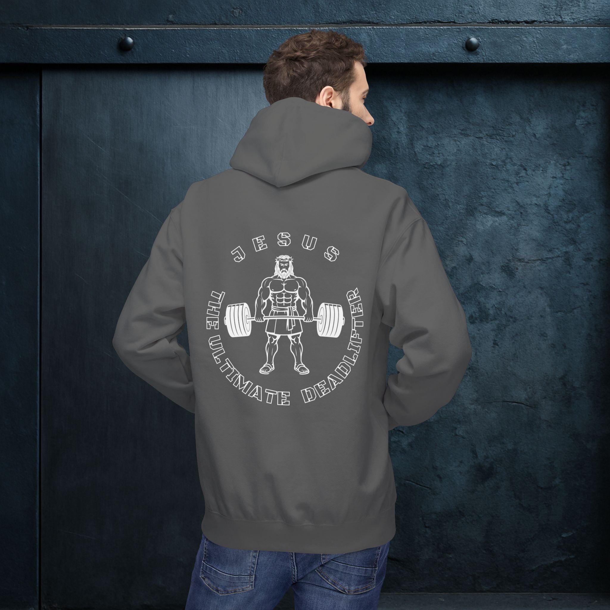 Forged By God Hoodie - Jesus The Ultimate Deadlifter